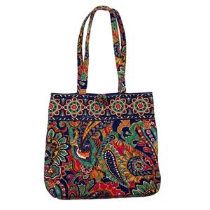 Vera Bradley Venetian Paisley Toggle Tote Bag Retired Quilted Purse